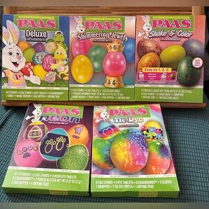 PAAS Easter Egg Decorating Kit Variety Lot -- 5 Kits, All Different, New in Box